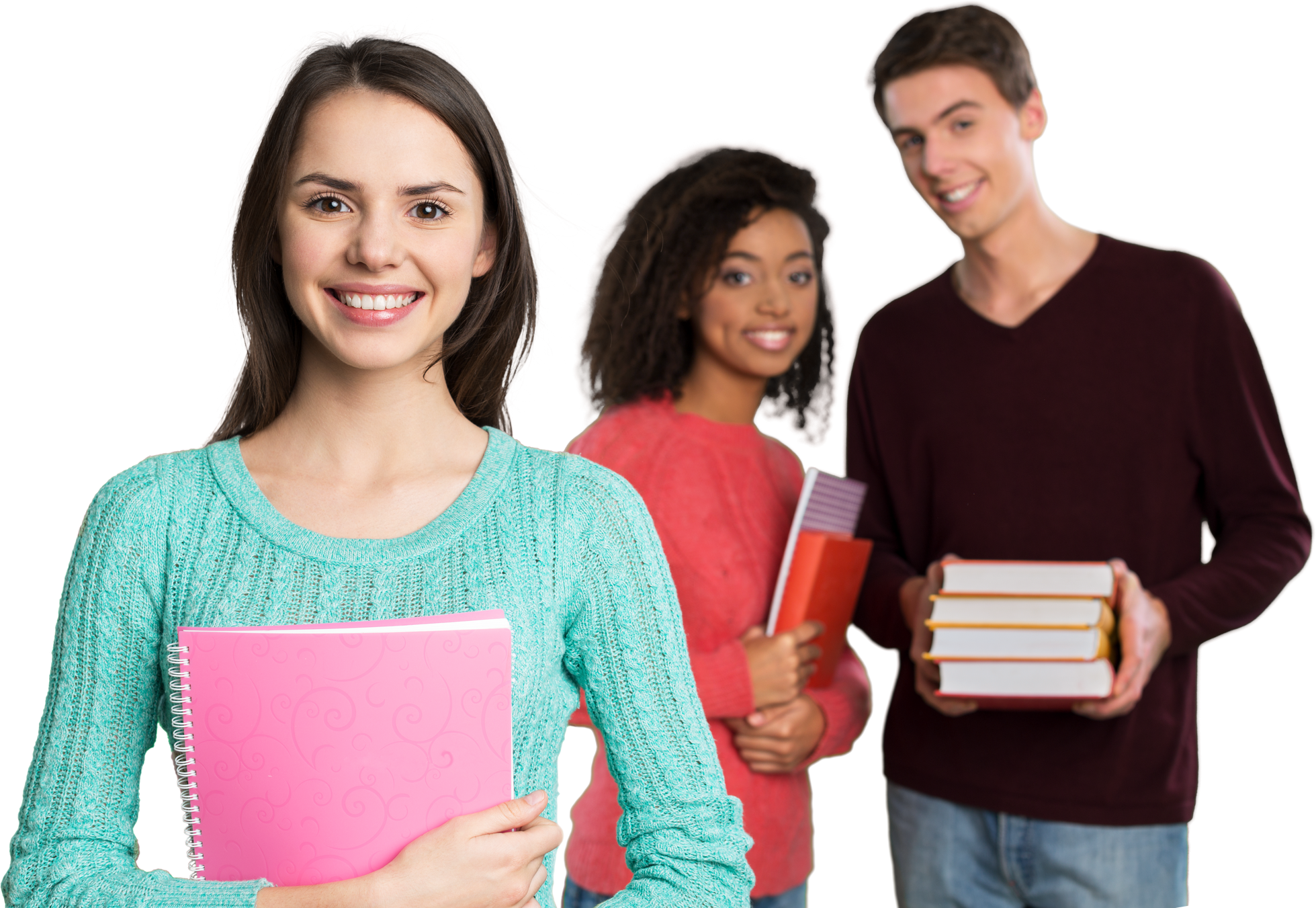 Group of Smiling Teenagers Holding Books